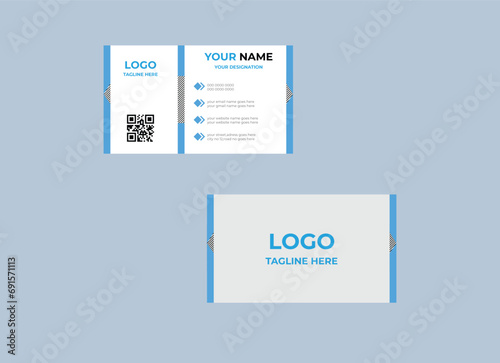 Modern Business Card,Double-sided creative business card template,Portrait and landscape orientation Luxury business card design template with a logo and a place for a photo
 