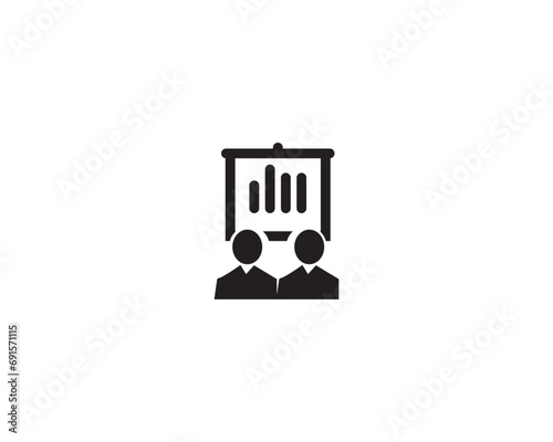 Business presention icon vector symbol design illustration photo