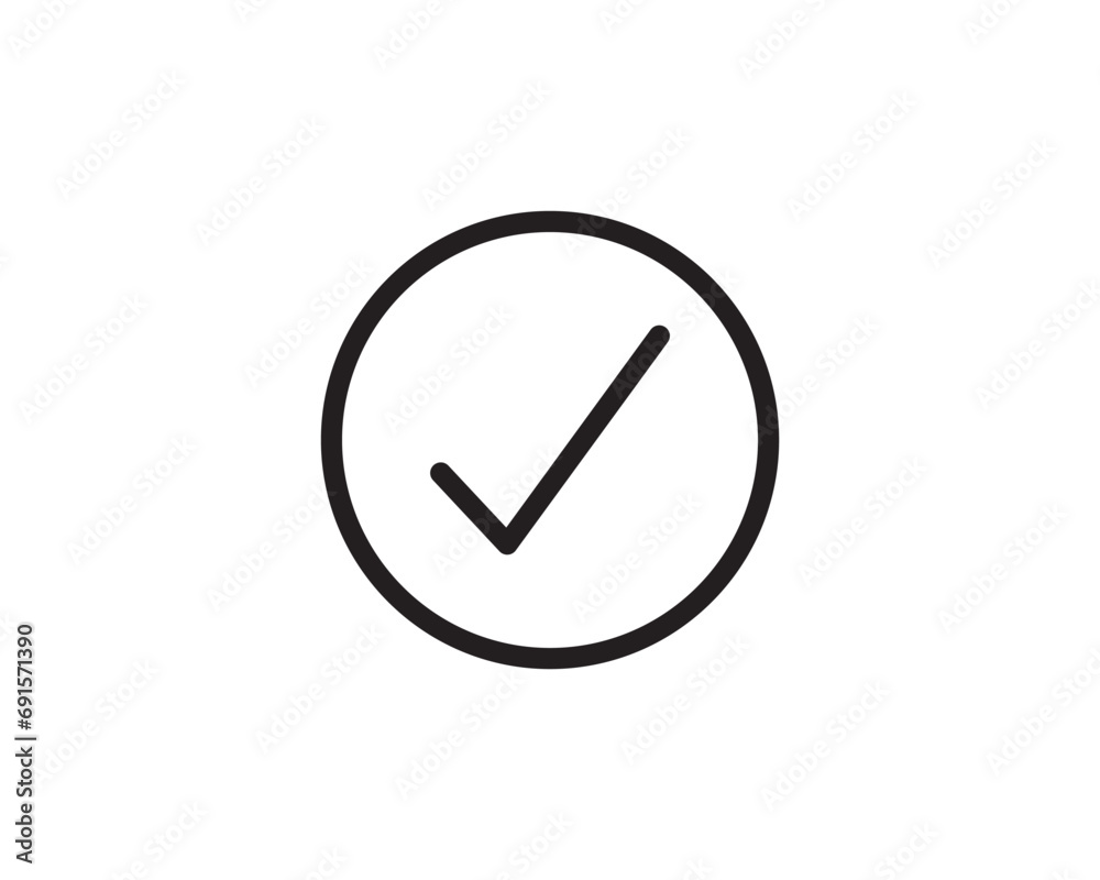 Check mark icon vector symbol design illustration isolated. Check mark icon vector symbol design illustration isolated.