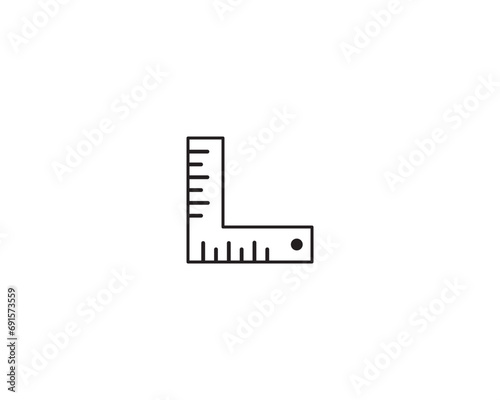 Ruler measurment icon vector symbol design illustration
