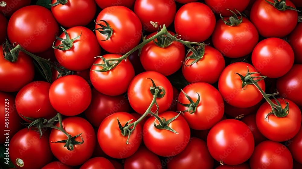 Tasty red tomatoes and an organic food farm with a summer tray market can be used as background images.