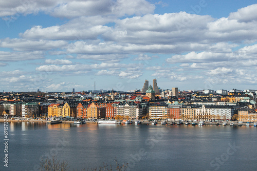 Scenic morning day panorama of Stockholm, Sweden
