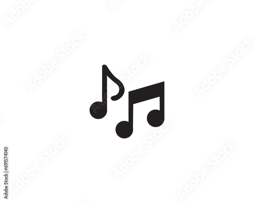 Music note song icon vector symbol design illustration