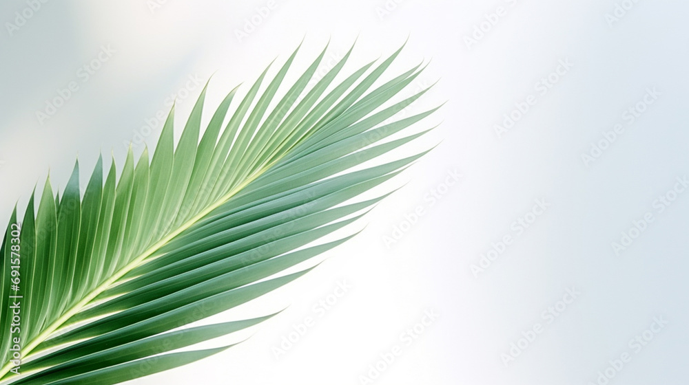 Obraz premium A palm leaf on a white background