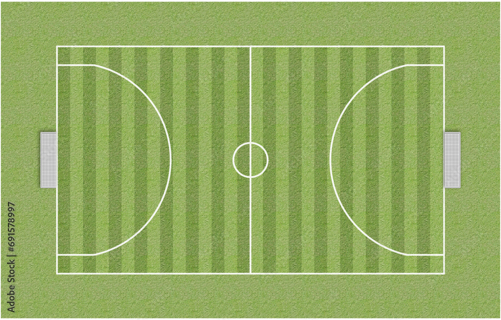 Top view of the Football Stadium. Illustrative mini soccer field with