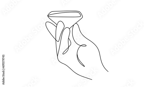  Diamond. Hand. One line