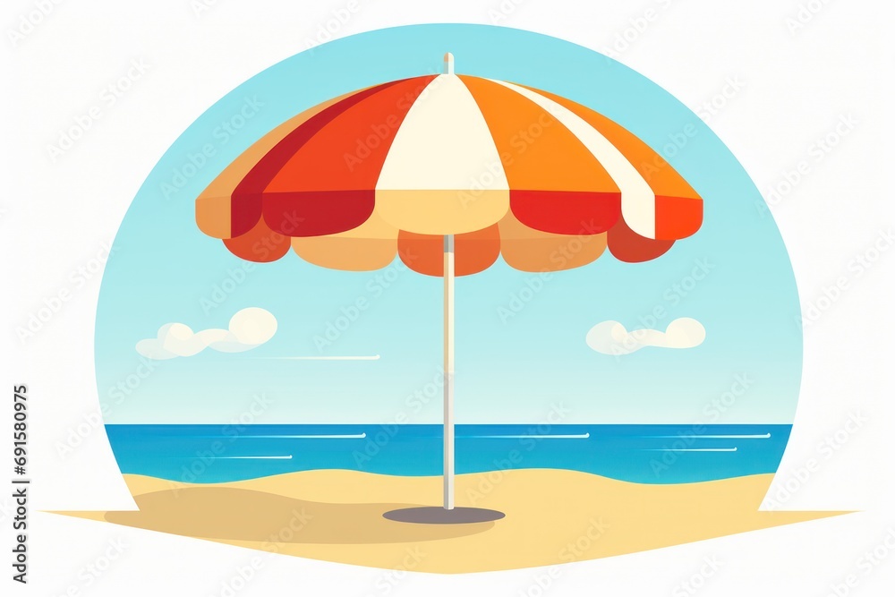 Illustration of a beach umbrella icon