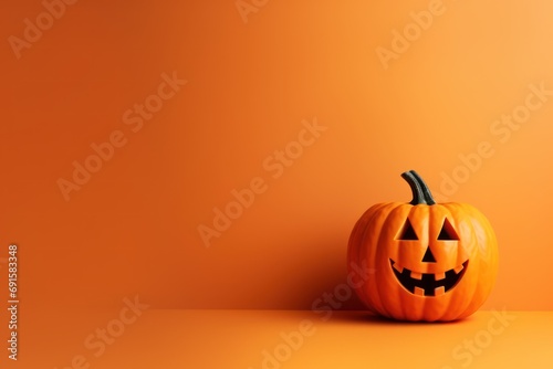 Jack o'lantern halloween pumkins minimalism background. 