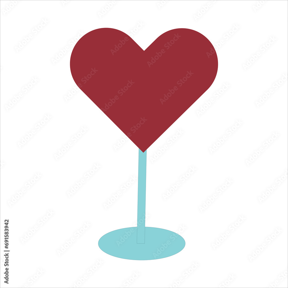 Heart glass with blood Vector Illustration