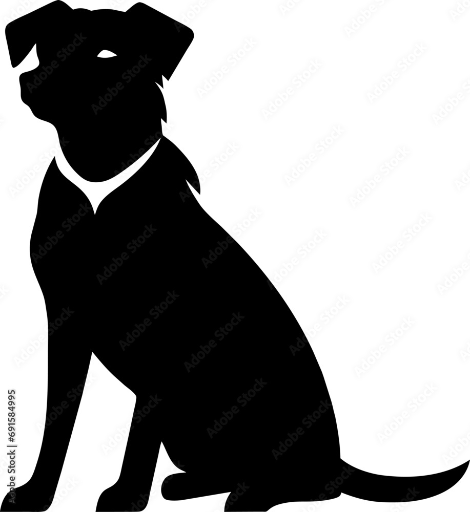 A Scary Dog Vector Silhouette isolated on a white background