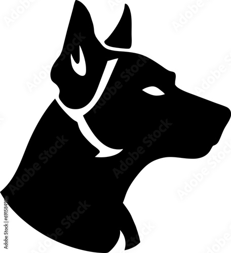 A Scary Dog Vector Silhouette isolated on a white background