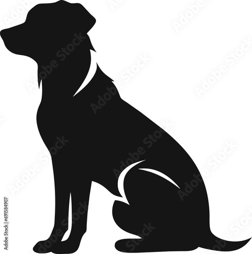 A detailed animal silhouette of a pet dog