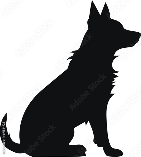 A Scary Dog Vector Silhouette isolated on a white background