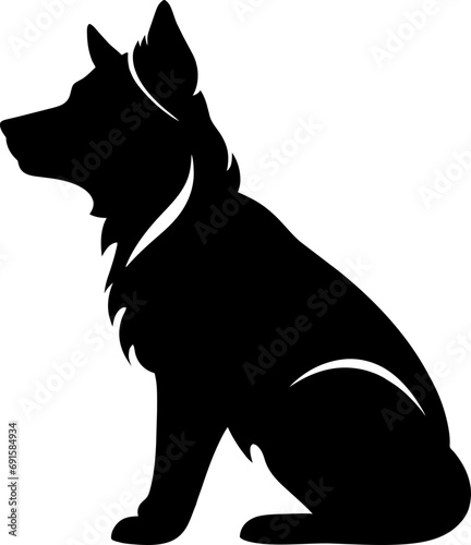 A Scary Dog Vector Silhouette isolated on a white background