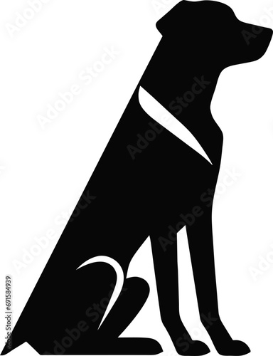 A Scary Dog Vector Silhouette isolated on a white background