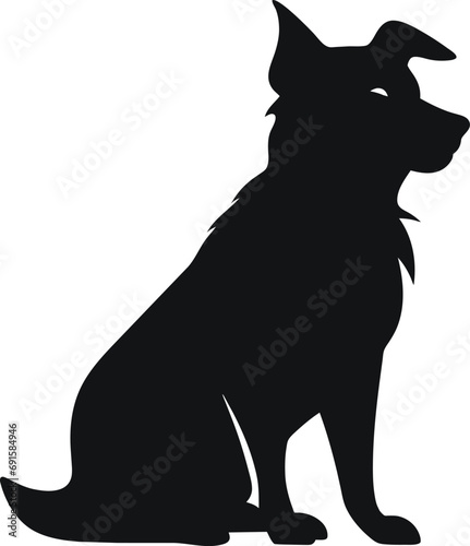 Dog silhouette. Vector silhouette of dog on white background. black dog isolated on white background. cutout dog. hand drawn design. vector illustration.