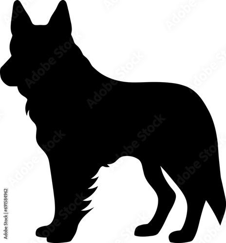 Dog silhouette. Vector silhouette of dog on white background. black dog isolated on white background. cutout dog. hand drawn design. vector illustration.