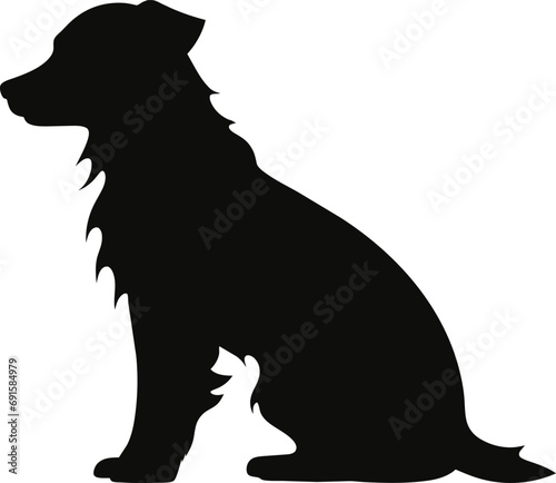 A Scary Dog Vector Silhouette isolated on a white background