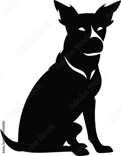 Dog Silhouette graphic design black with white background breed husky puppy golden retriever bulldog german shepard border collie york