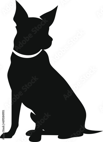 A Scary Dog Vector Silhouette isolated on a white background