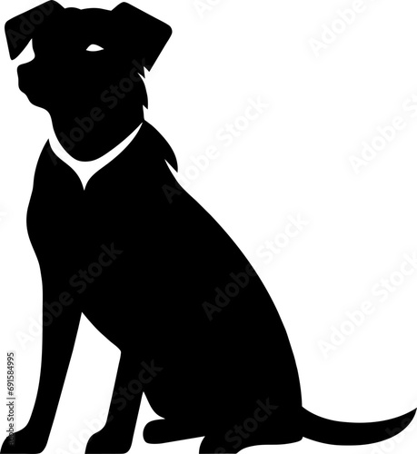 A Scary Dog Vector Silhouette isolated on a white background