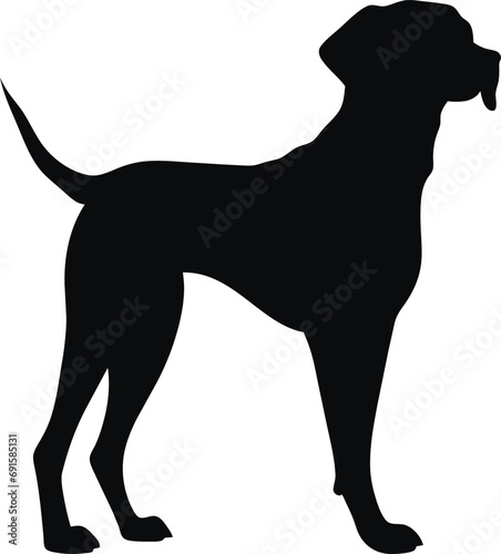 Furious Pet Dog Silhouette: A fierce and dynamic canine outline, capturing the intensity and determination of a furious four-legged companion