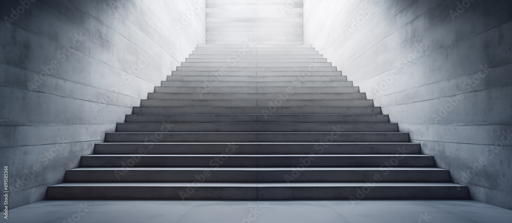 Fototapeta premium Concrete stairway leading upwards, Success concept stairs. 