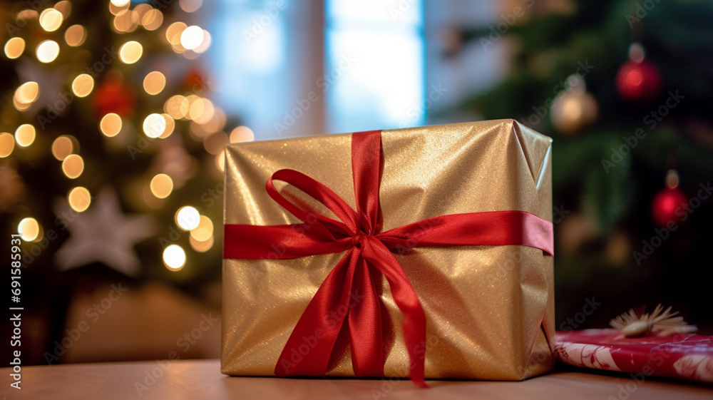 Christmas gift wrapping idea for boxing day and winter holidays in the English countryside tradition Christmas gift wrapping idea for boxing day and winter holidays in the English countryside tradition