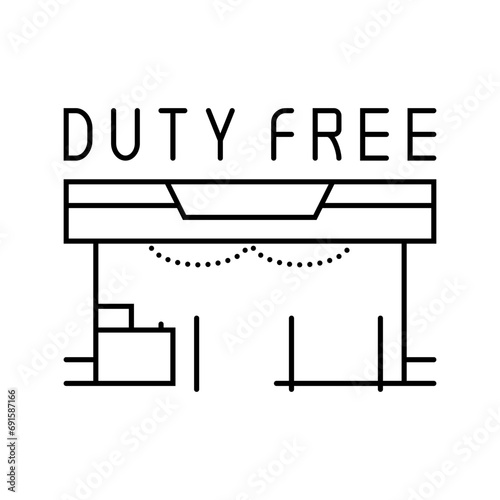 duty free shop line icon vector. duty free shop sign. isolated contour symbol black illustration
