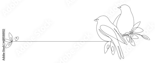 Birds. One line. Logo. Bird day. photo