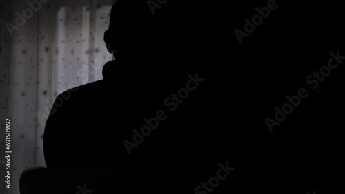 Anonymous interview silhouette for conceptual use