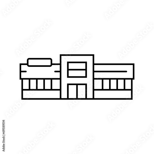 hypermarket shop line icon vector. hypermarket shop sign. isolated contour symbol black illustration