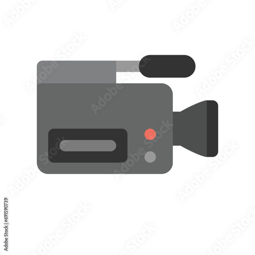 Video Camera flat icon set. vector illustration.