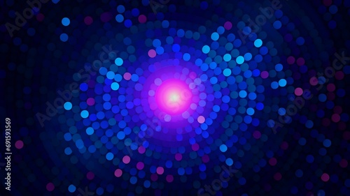Generative AI Circle pattern dark midnight blue light blue vivid image