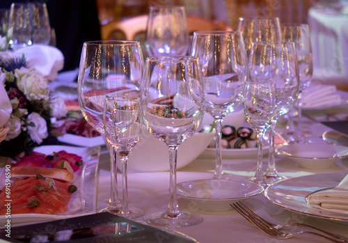 glasses of champagne on the New Year's table