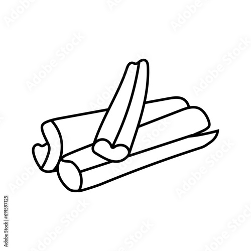 cinnamon food herb line icon vector. cinnamon food herb sign. isolated contour symbol black illustration