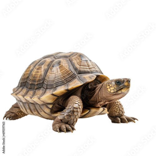 a Giant tortoise, full body, 3/4 view, in a PNG, Nature-themed, isolated, and transparent photorealistic illustration. Generative ai