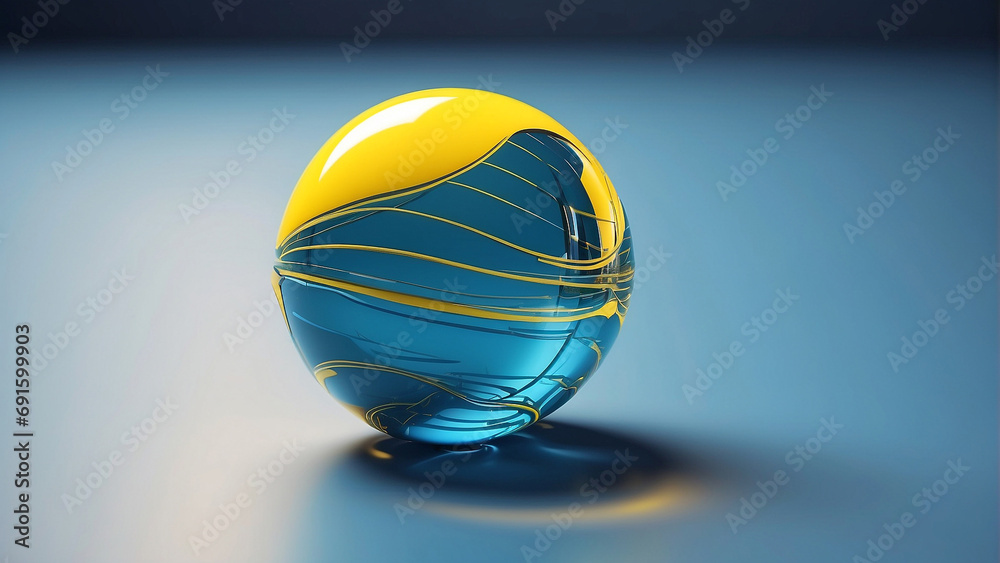 Boll  on blue background