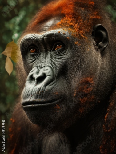 a close up of a gorilla