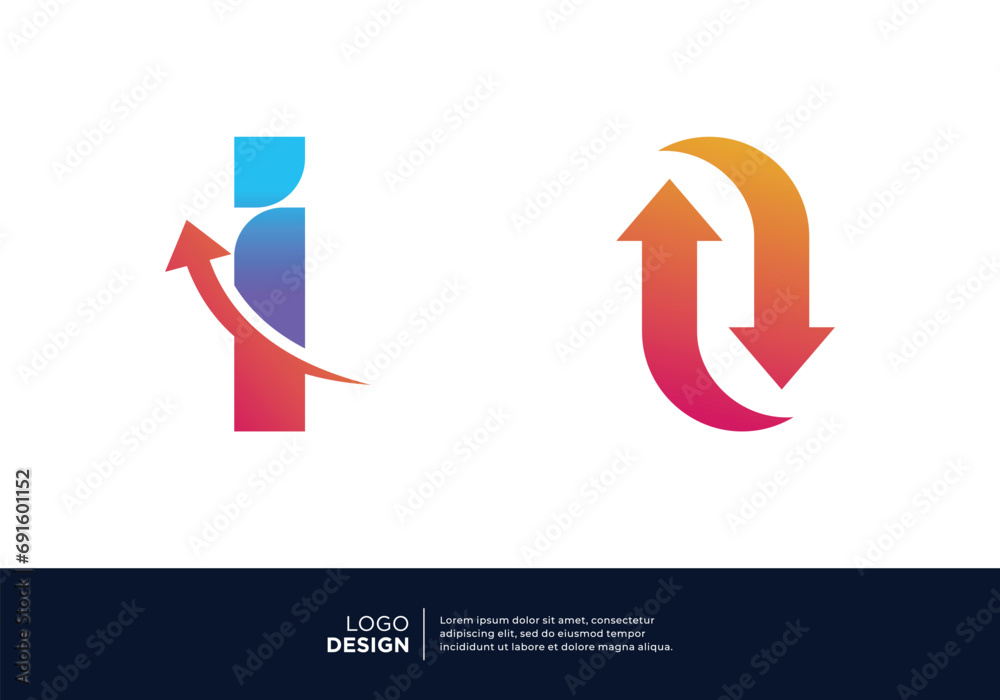 Set of letter I logo designs for marketing, investment and business. Set of letter I logo designs for marketing, investment and business.
