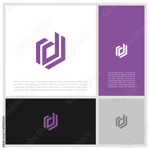 Initials D logo design. Initial Letter Logo. Innovative high tech logo template.	