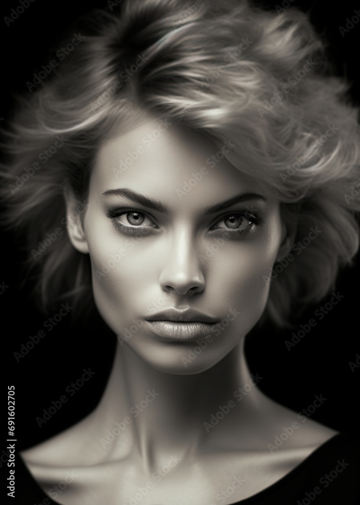 Fototapeta premium Portrait of beautiful elegant woman. Generative Ai
