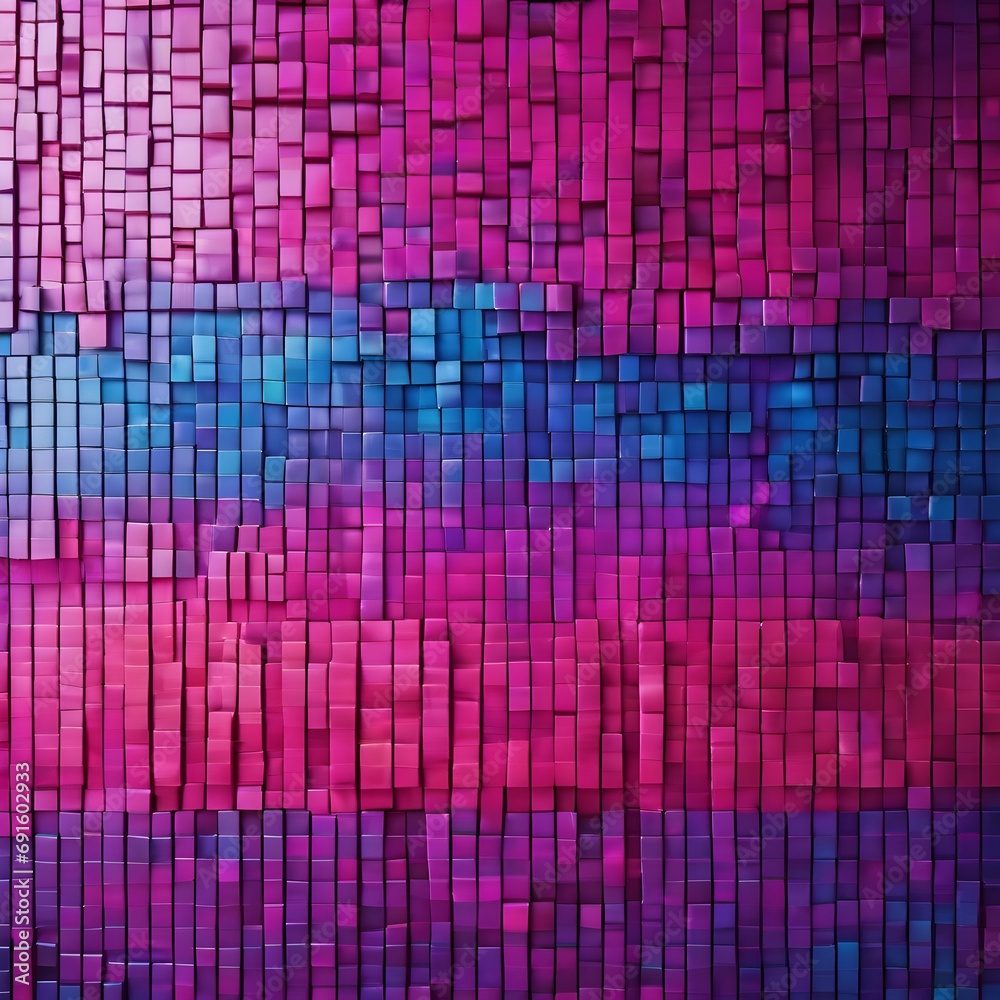 Blue and fuchsia abstract background with a mosaic pattern, giving a contemporary and intricate aesthetic
