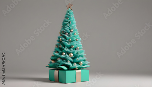 Minimalist background with Christmas tree