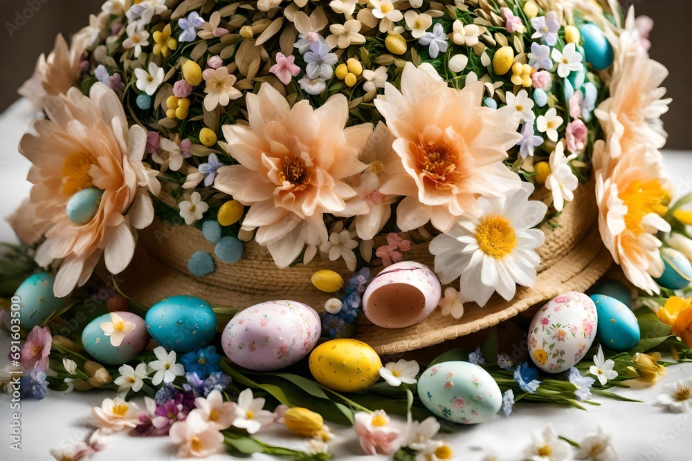 easter eggs and flowers easter eggs and flowers