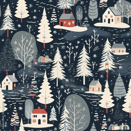 Seamless pattern of winter in christmas day