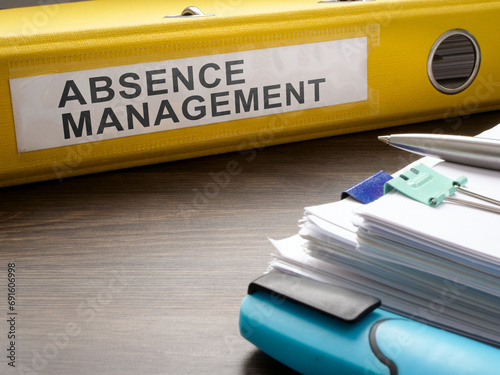 Tableau sur toile Folder about absence management and papers.