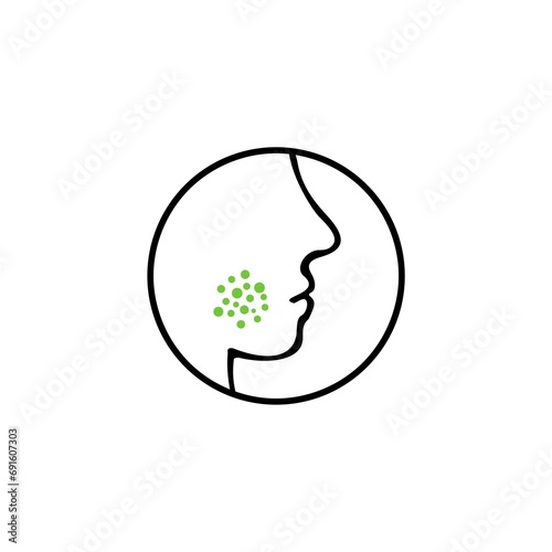 Vászonkép Man suffering from allergy  isolated on white background