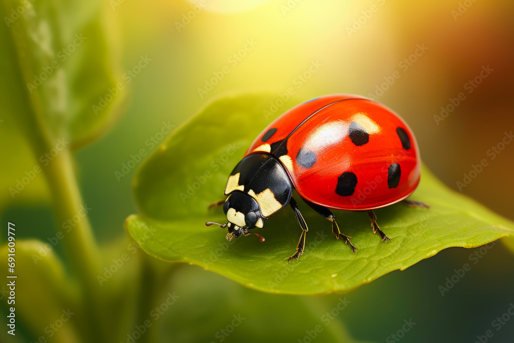 Floral Elegance: Ladybug on Vibrant Bloom