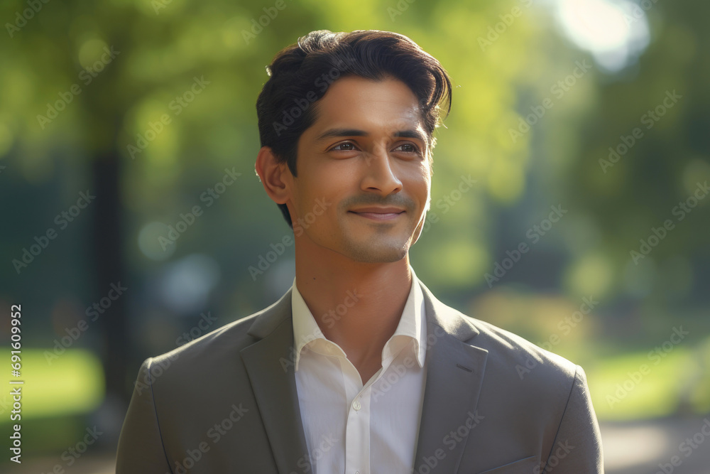 Satisfied Indian Professional Outside Satisfied Indian Professional Outside